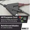 thumbnail image 3 of Iron Forge Cable 25 Ft Black Oil Resistant Extension Cord with 3 Electrical Power Outlets for Farms and Ranches - 14/3 SJTOW Heavy Duty Cable with 3 Prong Grounded Plug for Safety, 3 of 6