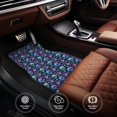 thumbnail image 6 of Naloa Skull flower cute Car Foot Mat Set of 4 Pieces - Universal Floor Liner Neoprene Full Set Floor Mats for Cars Trucks SUV, 6 of 7