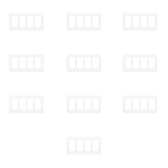 Decora Wall Plate - Quadruple Gang - White for Multiple Device Connections 10 Pcs Pack