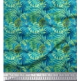 thumbnail image 1 of Soimoi Modal Satin Fabric Tropical Leaves Fabric Prints by Yard 42 Inch Wide, 1 of 5