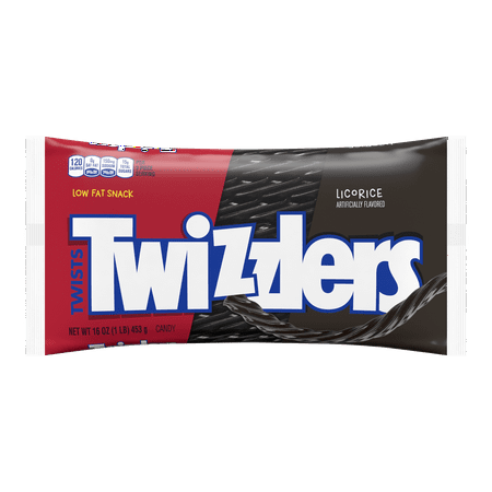 - (3 Pack) Twizzlers, Black Twists Licorice Chewy Candy, 16 Oz