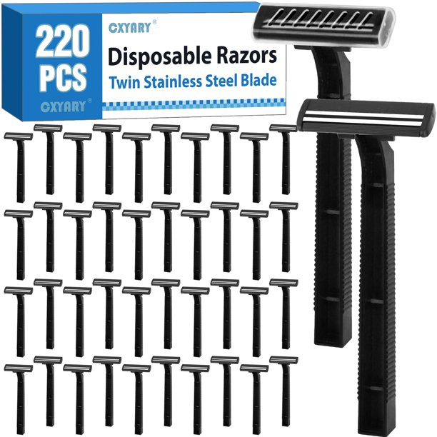 Maquinillas de afeitar desechables CXYARY Twin Blade 220 piezas para hombres y mujeres
