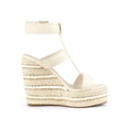 thumbnail image 3 of BLISSFUL STEP Women's Strappy Espadrille Wedges Platform Sandals Beige 7, 3 of 8