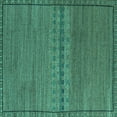 thumbnail image 1 of Ahgly Company Machine Washable Indoor Square Abstract Turquoise Blue Modern Area Rugs, 4' Square, 1 of 4