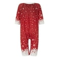 thumbnail image 5 of Elippeo Christmas Family Pajamas Matching Christmas Pajamas for Family, Long Sleeve Star Tree Print Tops + Pants Set Sleepwear, 5 of 10