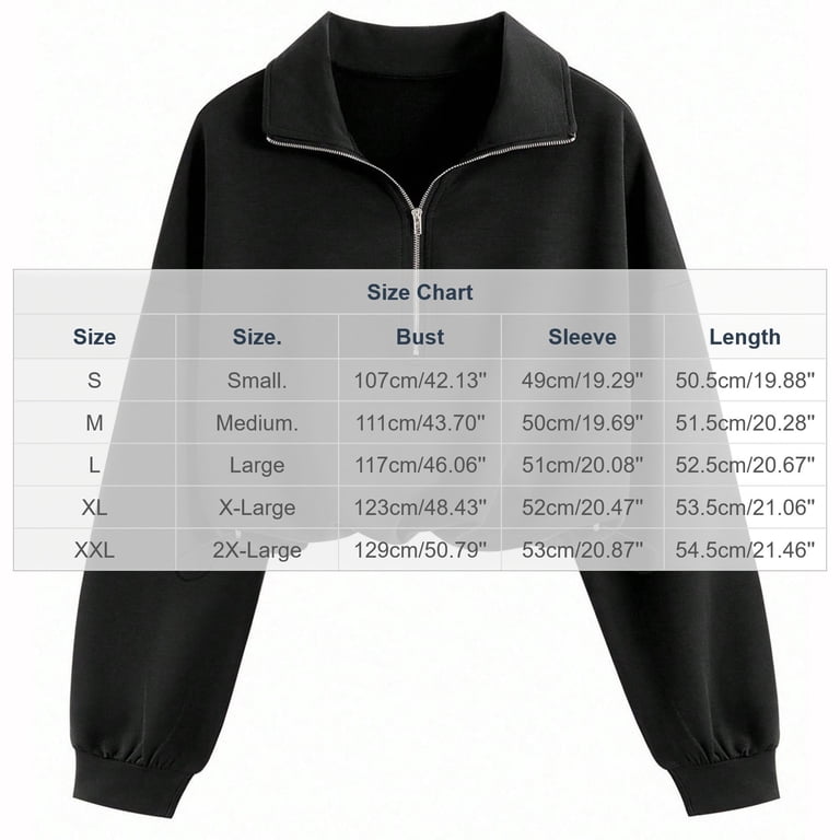 EazyTech Women's Quarter-Zip Mock Neck Crop Sweatshirt with