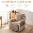 thumbnail image 2 of Eurhowing Fleece Recliner Chair Cover, Non-Slip Stretchable Recline Sofa Slipcover, Fuzzy Plush Washable Armchair Reclining Furniture Protector, Khaki, 2 of 10