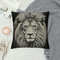 thumbnail image 2 of HENGT  Lion Decorative Throw Pillow Cover, Beautiful Male African Lion Head Black Double Sided Pillow Case Couch Pillow Cushion Covers Pillowcase for Men Woman, 2 of 5