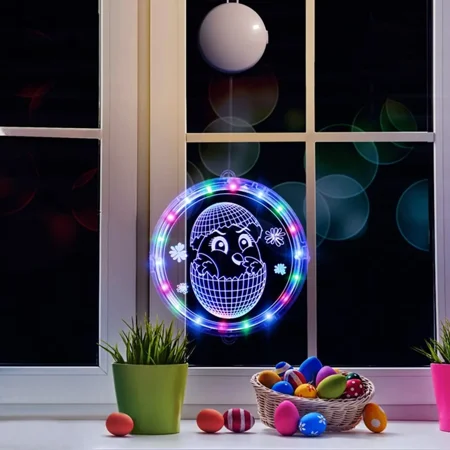 

Easter Bunny Egg Hanging LED Window Light Suction Cup Battery Operated Decoration #3