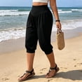 thumbnail image 6 of VBVC Women's Plus High Waisted Harem Capri Pants , Casual Summer Joggers For Women , Ladies' Lightweight Yoga Lounge Trousers with Pockets, Black , L-5XL, 6 of 9