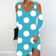 thumbnail image 2 of Annhoo Long Sleeve Dresses for Women V Neck off the Shoulder Mini Dress Trendy Polka Dots Vacation Sundress, 2 of 5