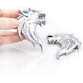 thumbnail image 2 of LAICAIW 2pcs 3D Wolf Head Metal Emblem Car Motorcycles Side Fender Rear Styling Emblem Badge Decal (Silver), 2 of 6
