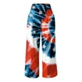 thumbnail image 4 of Wide Leg Pants Woman Casual Independence Day Flag Prints High Elastic Waist Loose Comfy With Pocket Trousers, 4 of 4