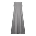 thumbnail image 5 of Xdegoge Ofertas En Linen Dress for Women Summer Casual Tank Dresses Sleeveless Crewneck Maxi Sun Dress Flowy Vacation Beach Sundresses with Pockets, 5 of 6