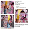thumbnail image 4 of Chaqueta de lana a cuadros para mujer, chaquetas de manga larga con cuello vuelto, informales, a la moda, con bolsillos cubiertos, gris S, 4 of 5