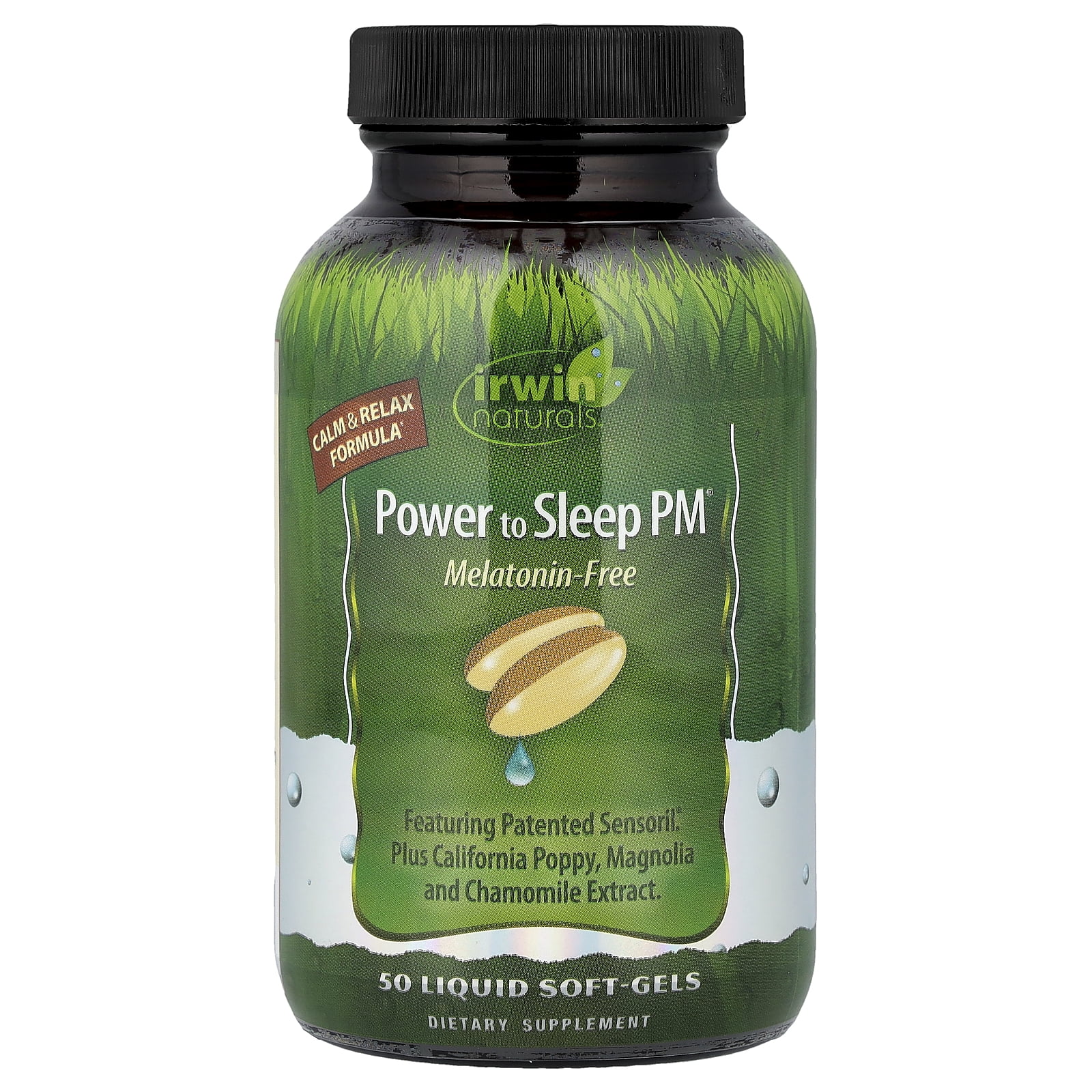 Irwin Naturals Power to Sleep PM Melatonin-Free – Natural Sleep Support with Ashwagandha, Magnesium, GABA & L-Theanine – Promotes Calm Mind, Restful Sleep & Well-Being – 50 Soft-Gels