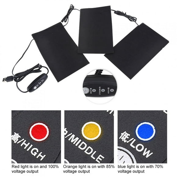 USB Heating Pad, Lightweight Electric Heating Pads Set with 3 Temperature Modes and 30min Timer for Outdoor Winter Camping, Comfortable Washable USB Electric Cloth Heater