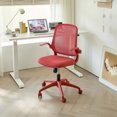 thumbnail image 1 of Silla de oficina ergonómica con color, 350 lb, para uso en el hogar, respaldo de malla, espuma moldeada integrada, asiento cómodo, reposabrazos giratorio, ignífuga, rotativa y multifuncional (rojo), 1 of 4