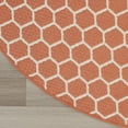 thumbnail image 5 of Nourison Reversible Indoor Outdoor 8' x Round Coral Modern Rug, 5 of 10