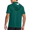 thumbnail image 6 of Fanxing Men Cooling Sun Shirts with Mask Big and Tall Rash Guards Short Sleeve Hoodies Sun Protection Face Cover Green,XL, 6 of 9