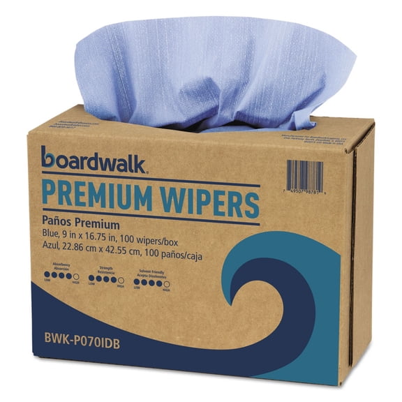 8.26 in. x 16.75 in. Hydrospun Wipers - Blue (1000/Carton)