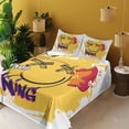 thumbnail image 2 of Ambesonne Emoji Fitted & Top Sheet Set with Shams, Grunge Street Art Graffiti, Mustard and White, 2 of 5