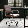 thumbnail image 3 of Martha Stewart Piper Upholstered Office Chair in Saddle Brown/Polished Nickel, 3 of 16