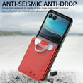 thumbnail image 5 of Dteck for Motorola Razr 40 Ultra Case Wallet with Card Holder, PU Leather Protective Phone Case Kickstand Full Coverage Pocket Ring Case for Motorola Razr 40 Ultra,Red, 5 of 7