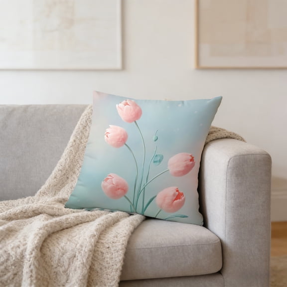 Nkmbld Spring Pillow Covers 18x18 Inch Flower Decor Throw Pillowcase Vintage Floral Seasonal Summer Outdoor Decoration Linen Cushion Cover for Couch Sofa