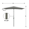 thumbnail image 2 of ACEGOSES 10 x 6.5ft Patio Umbrella with 6 Ribs Tilt and Crank Sunshade Canopy for Garden,Yard,Gray, 2 of 8