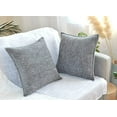 thumbnail image 4 of Stitched Edge Modern Textured Pillow Covers Set of 2 (26 x 26 inch Heather Gray) / Large Soft Farmhouse Cushion Covers / Big Square Pillow Cases / Decorative Euro Shams, 4 of 5