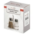 thumbnail image 7 of Basicwise Multifunctional Glass Salt and Pepper Shaker Set with Stainless Steel Holder - Perfect for Kitchen Counters, Kitchen Tables, Dining Tables, and Restaurants, Featuring a Refillable Design, 7 of 7