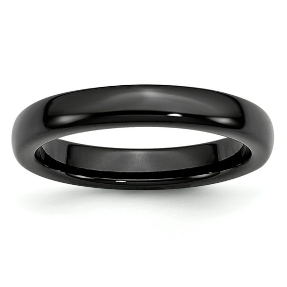 Ceramic Black 4mm Polished Band