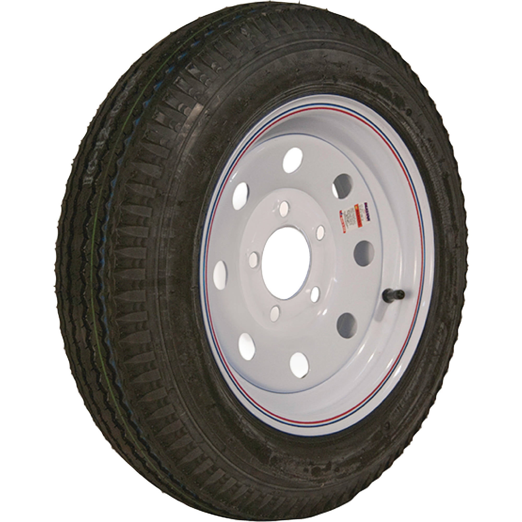 LoadStar 4-hole 12 x4 Solid White Trailer Wheel and Tire 5.30-12 6ply 
