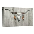 thumbnail image 1 of Global Gallery Avery Tillmon 'Longhorn on Wood' Canvas Wall Art, 1 of 4