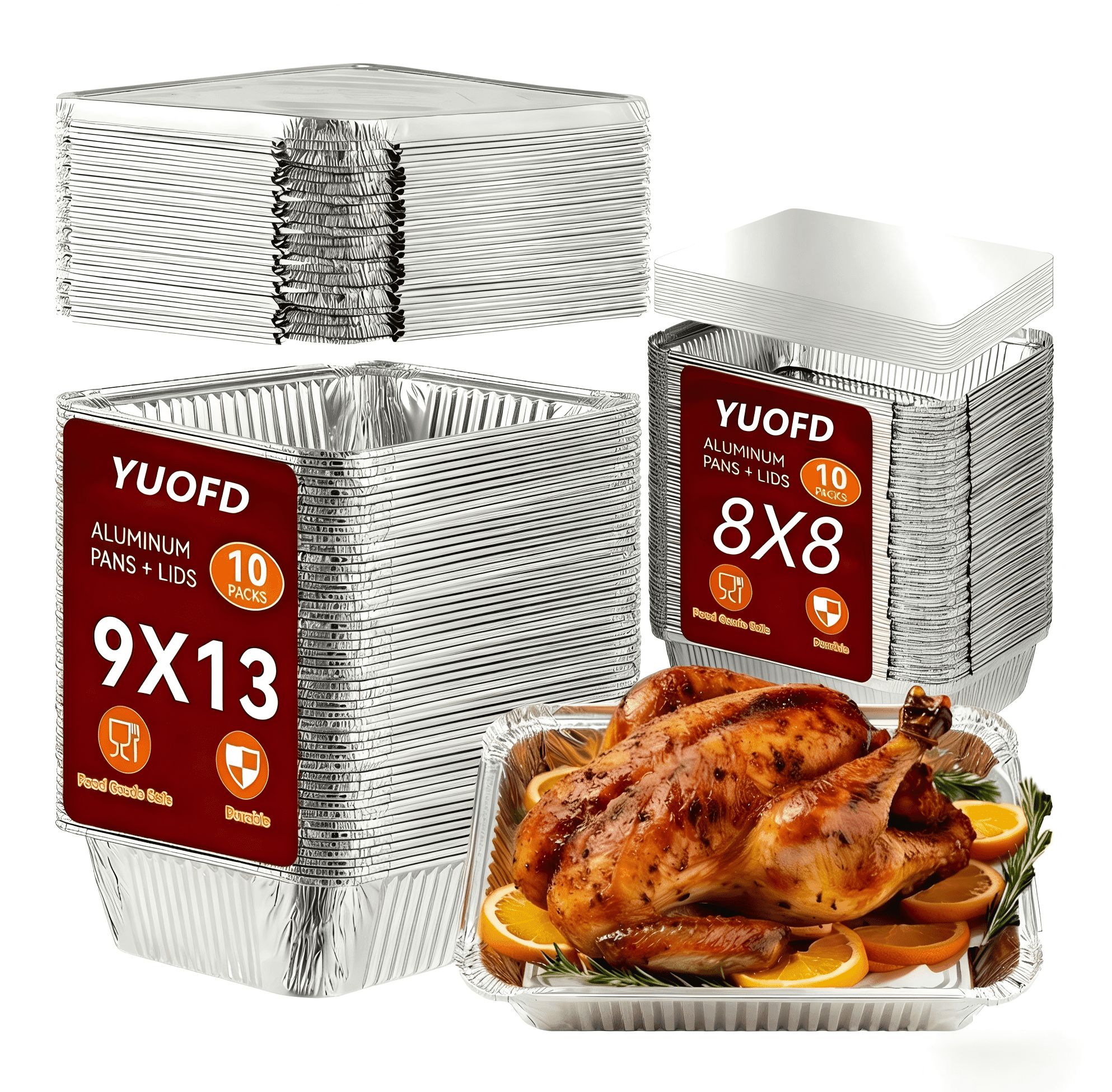 Aluminum Pans with Lids 21x13, Disposable Roasting Pans - Walmart.com