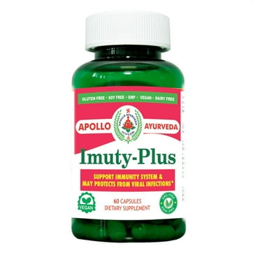 Apollo Ayurveda Imuty Plus Support Immune System Dietary Herbal Supplement Vegan 60 Capsule