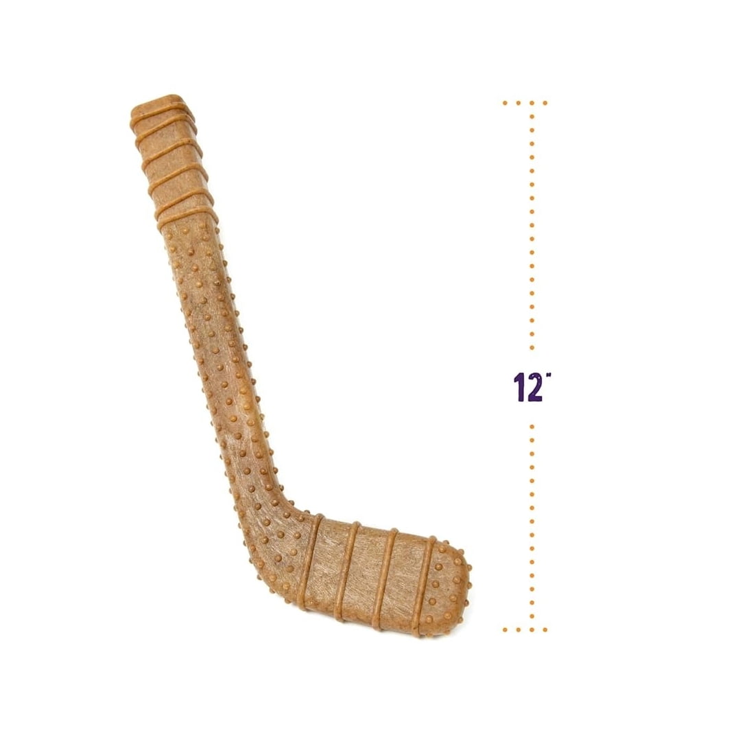 Long Lasting 12" Hockey Stick Dog Chew Toy, Non-Toxic Pet Safe Power Bone for Aggressive Chewers, Ideal for Dental Care & All Life Stages