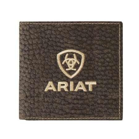 Ariat Brown Bull Hide Bifold Embroidered Wallet A3556002