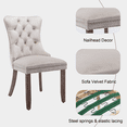 thumbnail image 6 of Contemporary Button Tufted Dining Chairs, High-end Velvet Upholstered Dining Chairs with Nailhead Back and Ring Pull Trim, Wood Dining Chairs for Living Room, Restaurant (Beige,Set of 8), 6 of 8