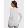 thumbnail image 4 of Womens Long Sleeve Tops Casual Basics Fall Shirts Solid Crewneck T-Shirt, 4 of 6