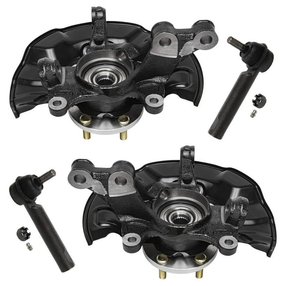 Detroit Axle - Front Steering Knuckles & Wheel Hub Bearings   Outer Tie Rod Ends Replacement for 2014-2018 Toyota Corolla Matrix - 4pc Set