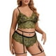 thumbnail image 4 of Gibobby Conjunto de lencería Sujetador + tangas Nueva sexy lencería de encaje ropa interior ropa de dormir anillo de pijamas liguero(Amarillo, M), 4 of 5