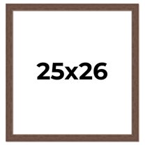 25x26 Frame Brown Farmhouse Solid Wood Picture Frame Width 1.5 Inches | Interior Frame Depth 0.5