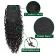 thumbnail image 6 of Human Hair Ponytail Extensions Yaki Afro Kinky Straight Curly Ponytail Wrap Drawstring Human Hair Natural Color Hairpiece with Clip in Binding Pony Tail Kinky Curly 12 Inch Wrap Around, 6 of 17