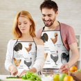 thumbnail image 5 of White Chicken Breed Pattern Apron-Garden Aprons for Women with Pockets-Cotton Linen Waterproof Kitchen Cooking Gardening Aprons Adjustable for Kitchen,Cooking,BBQ and Salon 33x27 Inch, 5 of 7