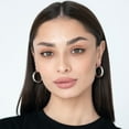 thumbnail image 4 of 4mm Thick Gold Chunky Earrings Steling Silver Post Hoops Earrings For Women Hollow Tube Hoops Earrings Thick Gold Hoop Earrings Hypoallergenic Lightweight Gold Hoop Large Earrings 20/30/40/50/60MM, 4 of 6