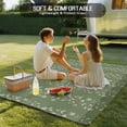 thumbnail image 4 of Sage Green Floral Outdoor Rug for Patio/Deck/Porch, Non-Slip Large Area Rug 5 x 7 Ft, Spring Flowers Indoor Outdoor Rugs Washable Area Rugs, Reversible Camping Rug Carpet Runner, 4 of 8