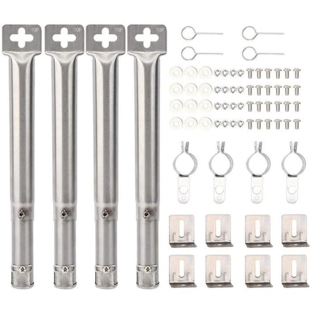 Ensemble de 4 tubes de Brûleur en Acier Inoxydable pour Gril à Gaz - Réglables de 30,5 cm à 44,5 cm