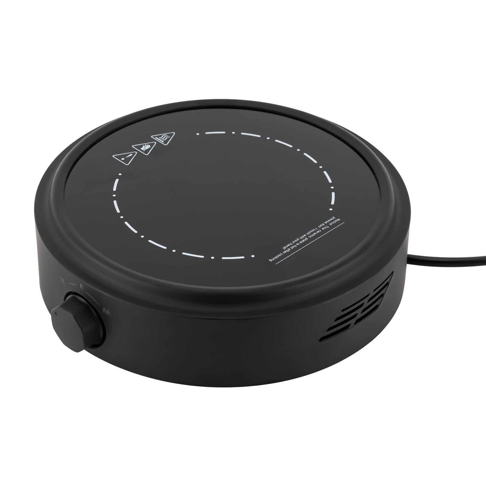 Modern Round Black Portable Electric Mini Hot Plate 700W 110V for Boiling Water Making Tea & Coffee